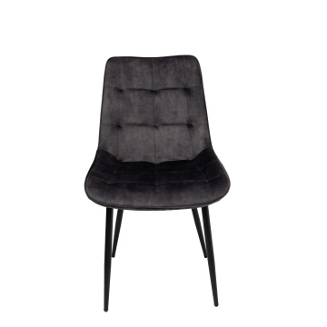Scaun living HT1, stofa, gri inchis - Img 3