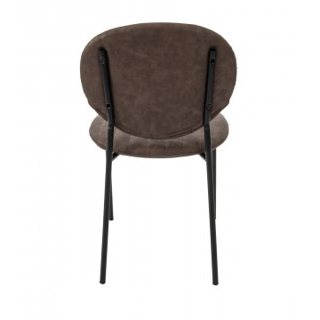Scaun living, tapitat cu piele ecologica, s-178, maro - Img 4