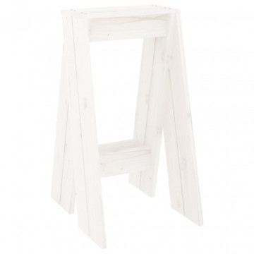 Scaune, 2 buc., alb, 40x40x75 cm, lemn masiv de pin - Img 4