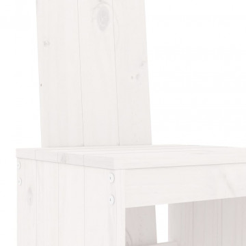 Scaune de bar, 2 buc., alb, 40x42x120 cm, lemn masiv de pin - Img 6