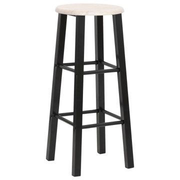 Scaune de bar, 2 buc., negru, MDF - Img 2