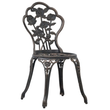 Scaune de bistro, 2 buc., bronz, aluminiu turnat - Img 2