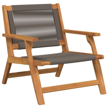 Scaune de grădină 2 buc Gri 67x77x73 cm Lemn masiv de acacia - Img 4