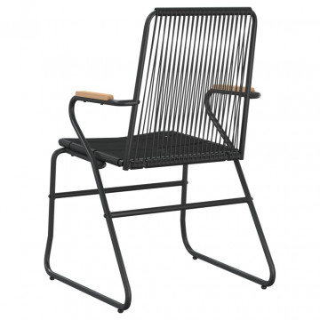 Scaune de grădină, 4 buc., negru, 58x59x85,5 cm, ratan PVC - Img 5