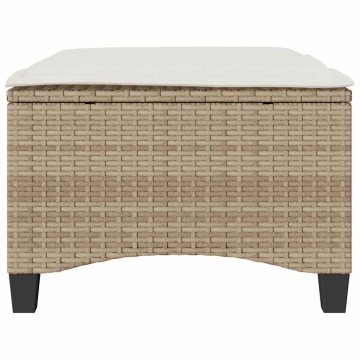 Scaune de grădină cu perne 2 buc Bej 55x55x36 cm Poly Ratan - Img 4