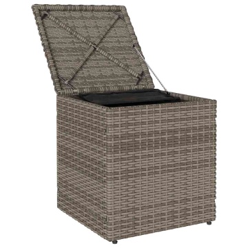 Scaune de grădină cu perne 2 buc Gri 40x40x43 cm Poly Ratan - Img 5