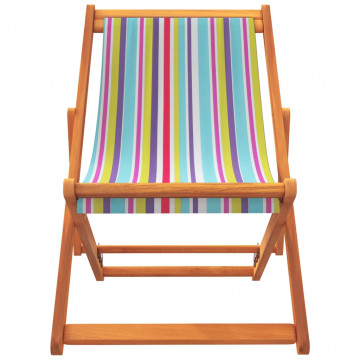 Scaune de plajă pliante, 2 buc., multicolor, material textil - Img 4