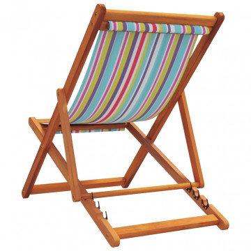 Scaune de plajă pliante, 2 buc., multicolor, material textil - Img 5