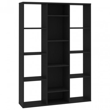 Separator cameră/Bibliotecă, negru, 100x24x140 cm, PAL - Img 2
