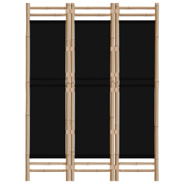 Separator de cameră pliabil cu 3 panouri 120 cm bambus și pânză - Img 4