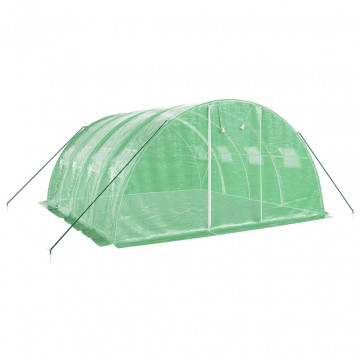 Seră cu cadru din oțel, verde, 16 m², 4x4x2 m - Img 3