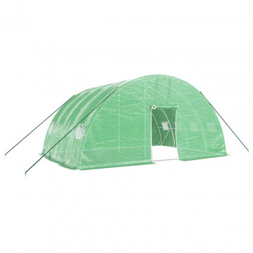 Seră cu cadru din oțel, verde, 24 m², 6x4x2,85 m - Img 2