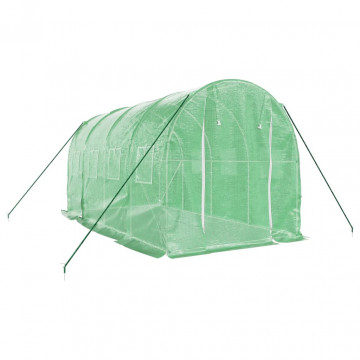 Seră cu cadru din oțel, verde, 8 m², 4x2x2 m - Img 3