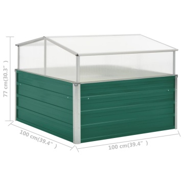 Seră, verde, 100 x 100 x 77 cm, oțel galvanizat - Img 6