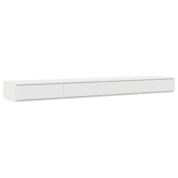 Sertare pentru pat Alb 200x36,5x16,5 cm Lemn de inginerie - Img 2