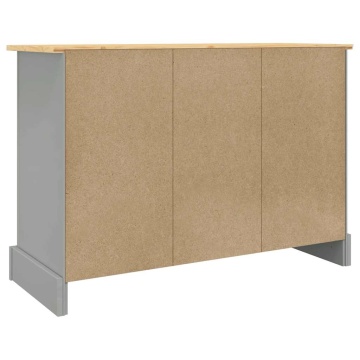 Servantă Corona, gri, 112x43x78 cm, lemn masiv de pin mexican - Img 5