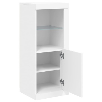 Servantă cu lumini LED, alb, 41x37x100 cm - Img 6