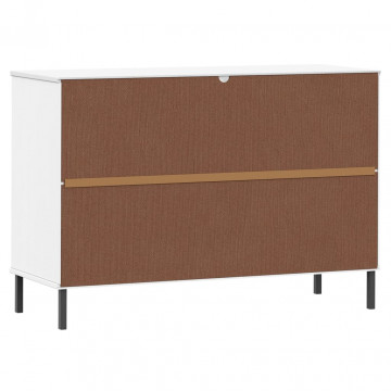 Servantă cu picioare metalice „OSLO” alb 113x40x77 cm lemn - Img 6