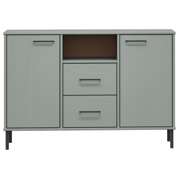 Servantă cu picioare metalice „OSLO” gri 113x40x77 cm lemn - Img 4