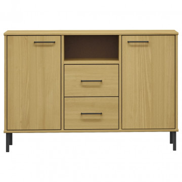 Servantă cu picioare metalice „OSLO” maro 113x40x77 cm lemn - Img 4