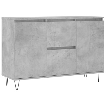 Servantă, gri beton, 104x35x70 cm, lemn prelucrat - Img 2