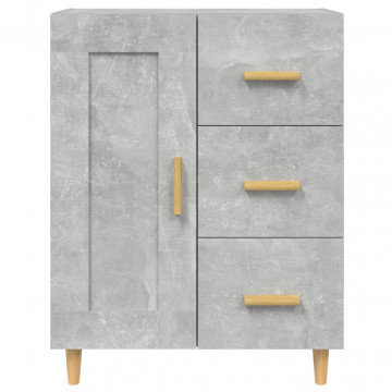 Servantă, gri beton, 69,5x34x90 cm, lemn compozit - Img 6