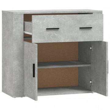 Servantă, gri beton, 80x33x70 cm, lemn prelucrat - Img 4
