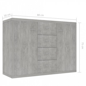 Servantă, gri beton, 88 x 30 x 65 cm, PAL - Img 5