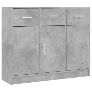 Servantă, gri beton, 91x28x75 cm, lemn prelucrat - Img 2