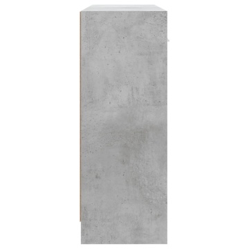 Servantă, gri beton, 91x28x75 cm, lemn prelucrat - Img 6