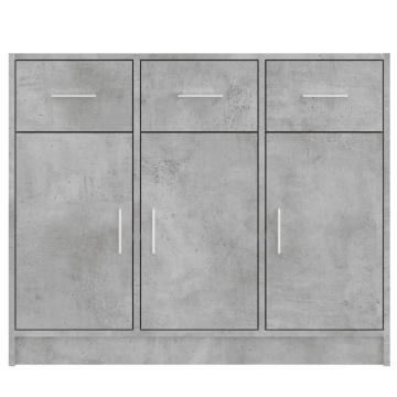Servantă, gri beton, 91x28x75 cm, lemn prelucrat - Img 8