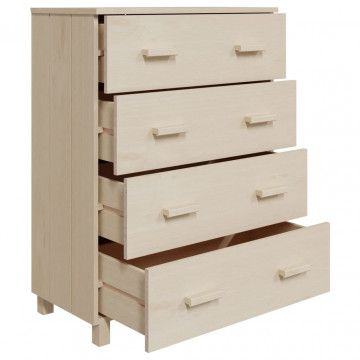 Servantă, maro miere, 79x40x103,5 cm, lemn masiv de pin - Img 6