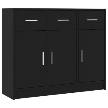 Servantă, negru, 91x28x75 cm, lemn prelucrat - Img 2