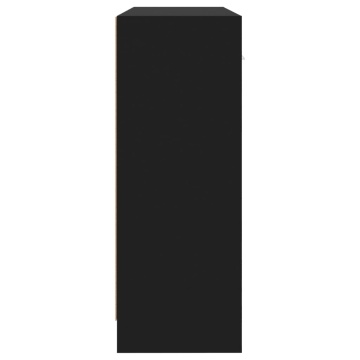 Servantă, negru, 91x28x75 cm, lemn prelucrat - Img 6