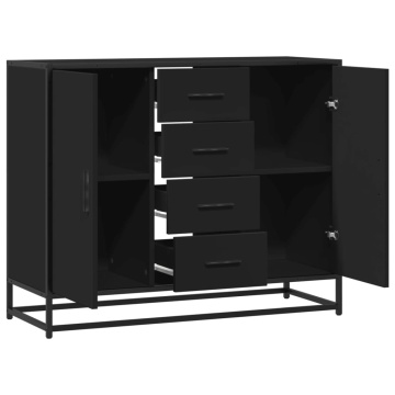 Servantă, negru, 92x35x76 cm, lemn prelucrat - Img 6