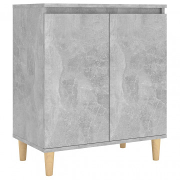 Servantă & picioare lemn masiv, gri beton, 60x35x70 cm, PAL - Img 2