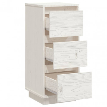 Servante, 2 buc., alb, 32x34x75 cm, lemn masiv de pin - Img 5