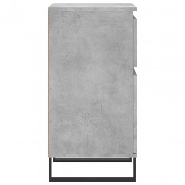 Servante, 2 buc., gri beton, 40x35x70 cm, lemn prelucrat - Img 7