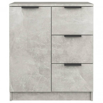 Servante, 2 buc., gri beton, 60x30x70 cm, lemn prelucrat - Img 5