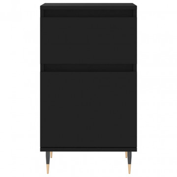 Servante, 2 buc., negru, 40x35x70 cm, lemn prelucrat - Img 5