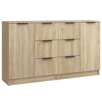 Servante, 2 buc., stejar sonoma, 60x30x70 cm, lemn prelucrat - Img 2