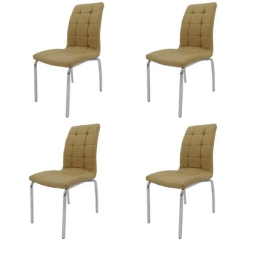 Set 4 scaune bucătărie s-02, culoare camel - Img 1