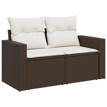 Set canapele de grădină, 4 piese, cu perne, maro poliratan maro - Img 4