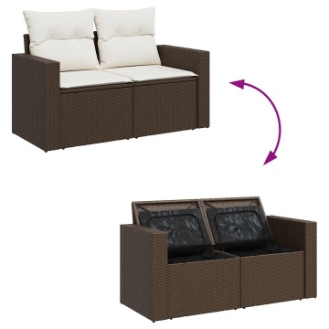 Set canapele de grădină, 4 piese, cu perne, maro poliratan maro - Img 6