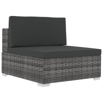 Set canapele de grădină cu perne, 4 piese, gri, poliratan - Img 10
