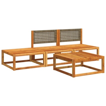 Set canapele de grădină cu perne, 4 piese, lemn masiv de acacia - Img 3