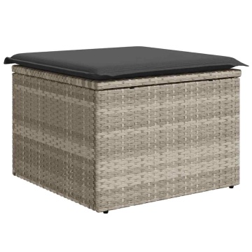 Set canapele de grădină cu perne, 6 piese gri deschis poliratan - Img 8