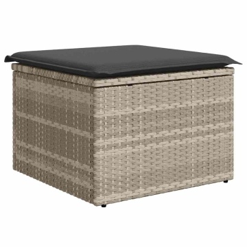 Set canapele de grădină cu perne, 7piese gri deschis poliratan - Img 8