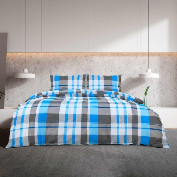 Set cu husă de pilotă, albastru și gri, 220x240 cm, bumbac - Img 3