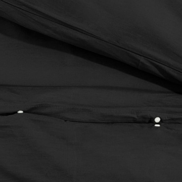 Set cu husă de pilotă, negru, 260x220 cm, bumbac - Img 6